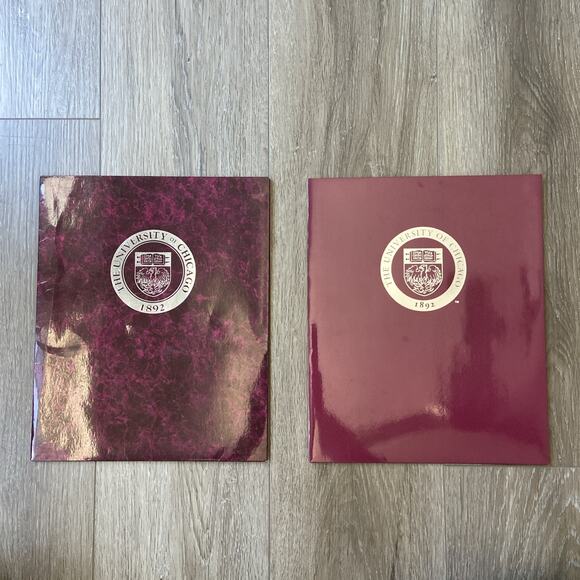 University of Chicago 2 Pocket Folders Lot 9 Maroon Grey Blue Seal - Picture 2 of 16